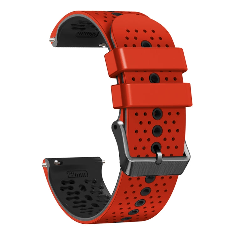 For Amazfit GTR 4 22mm Perforated Two-Color Silicone Watch Band