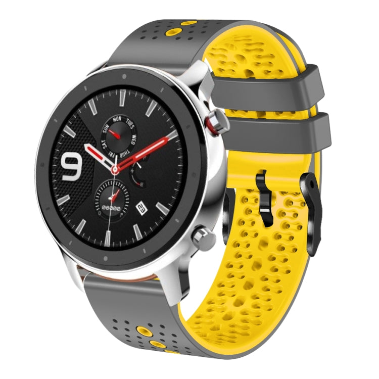 For Amazfit GTR 4 22mm Perforated Two-Color Silicone Watch Band