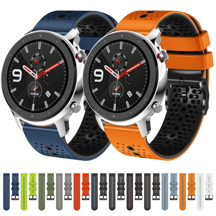 For Amazfit GTR 4 22mm Perforated Two-Color Silicone Watch Band