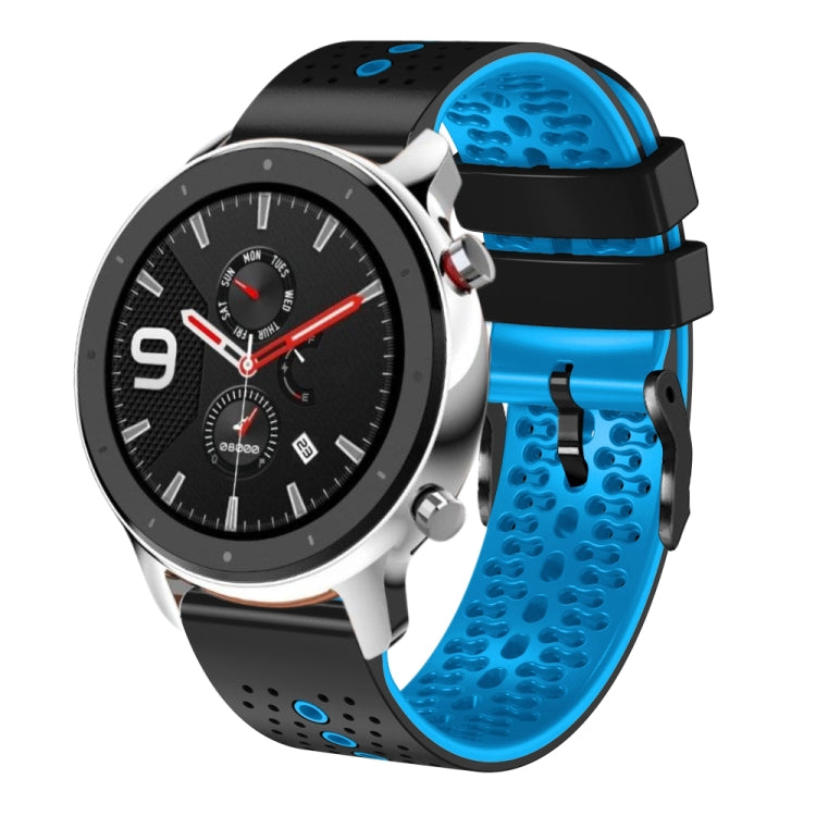 For Amazfit GTR 4 Pro 22mm Perforated Two-Color Silicone Watch Band