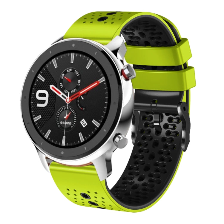For Amazfit GTR 4 Pro 22mm Perforated Two-Color Silicone Watch Band