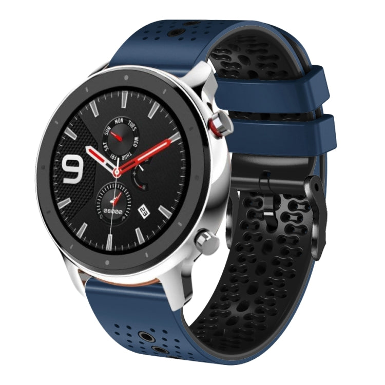 For Amazfit GTR 4 Pro 22mm Perforated Two-Color Silicone Watch Band