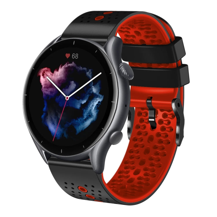 For Amazfit GTR 3 22mm Perforated Two-Color Silicone Watch Band