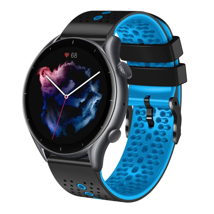 For Amazfit GTR 3 22mm Perforated Two-Color Silicone Watch Band