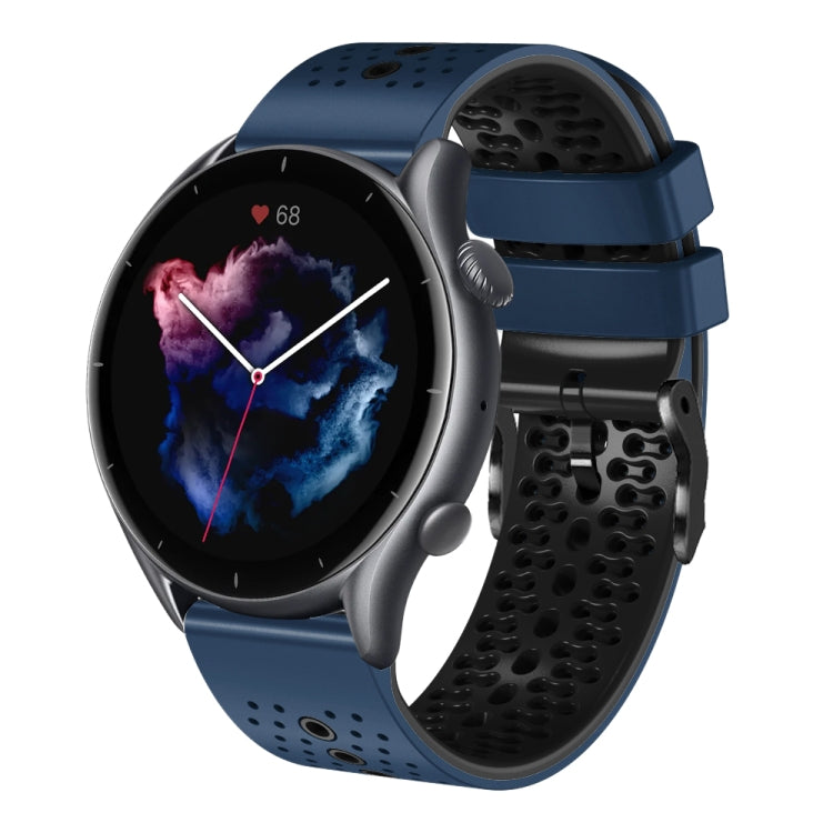 For Amazfit GTR 3 22mm Perforated Two-Color Silicone Watch Band