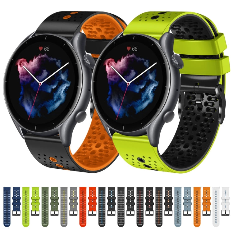 For Amazfit GTR 3 22mm Perforated Two-Color Silicone Watch Band