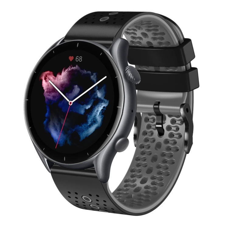 For Amazfit GTR 3 Pro 22mm Perforated Two-Color Silicone Watch Band