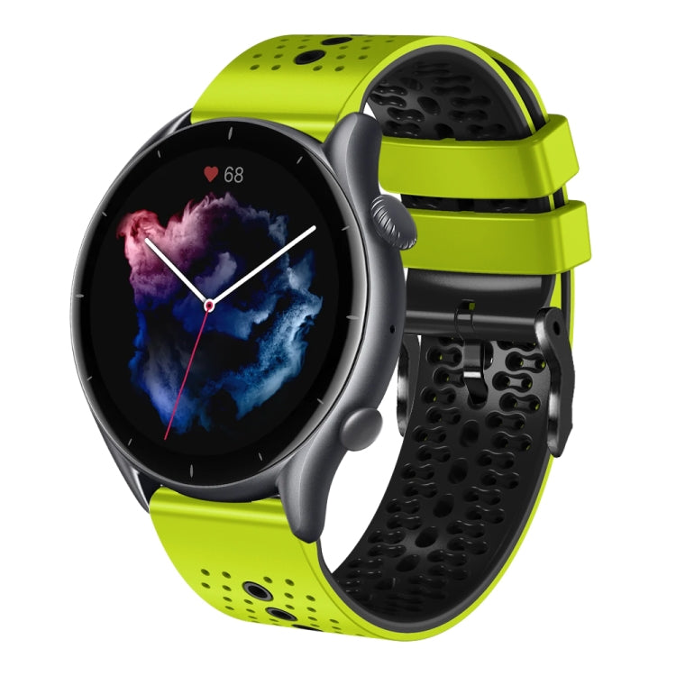 For Amazfit GTR 3 Pro 22mm Perforated Two-Color Silicone Watch Band