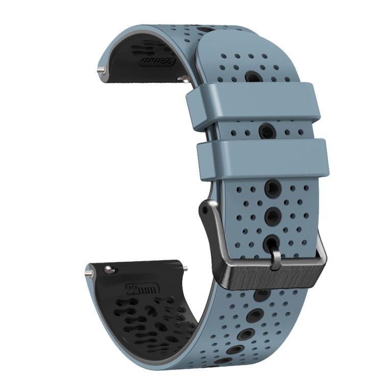 For Amazfit GTR 2e 22mm Perforated Two-Color Silicone Watch Band