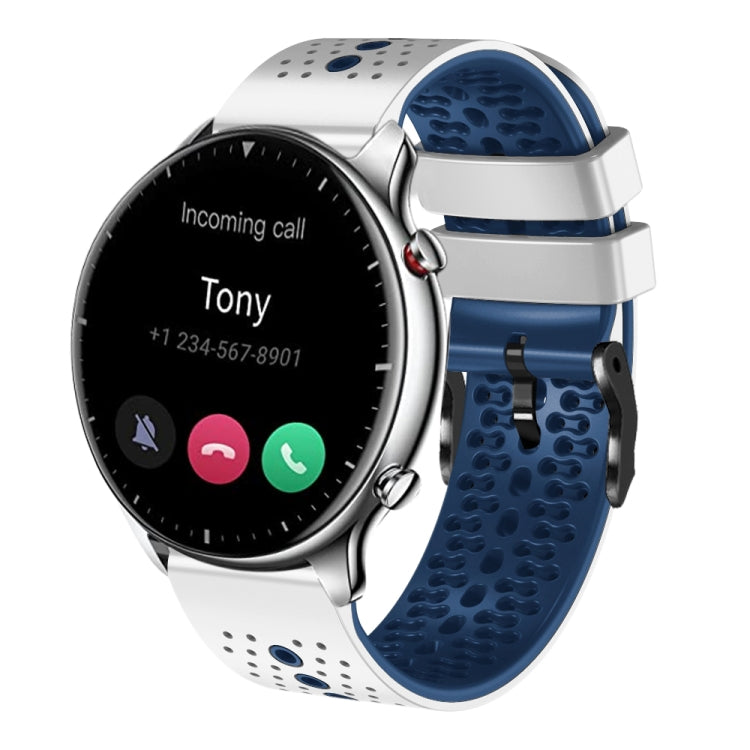 For Amazfit GTR 2 22mm Perforated Two-Color Silicone Watch Band