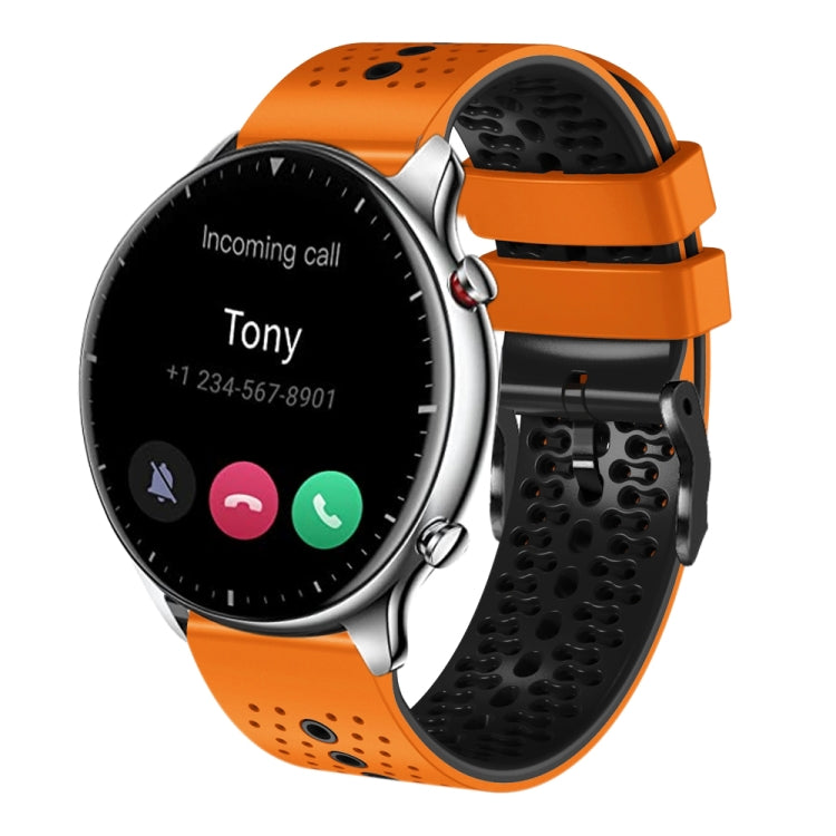 For Amazfit GTR 2 22mm Perforated Two-Color Silicone Watch Band