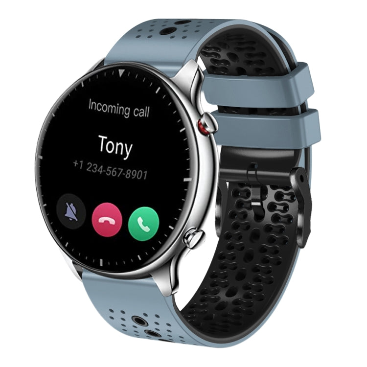 For Amazfit GTR 2 22mm Perforated Two-Color Silicone Watch Band