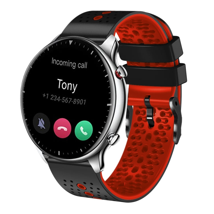 For Amazfit GTR 2 22mm Perforated Two-Color Silicone Watch Band