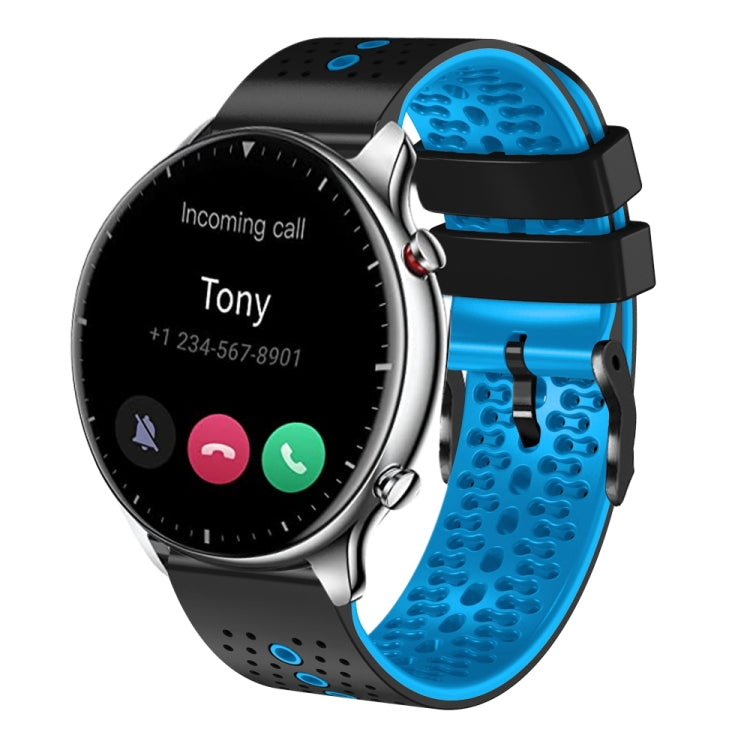 For Amazfit GTR 2 22mm Perforated Two-Color Silicone Watch Band