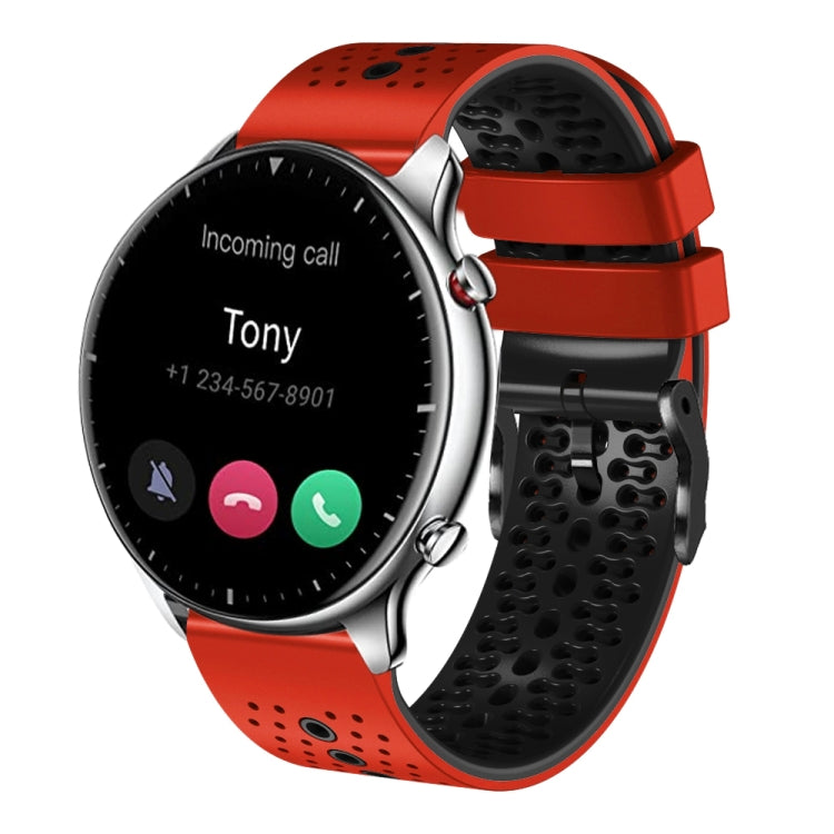For Amazfit GTR 2 22mm Perforated Two-Color Silicone Watch Band