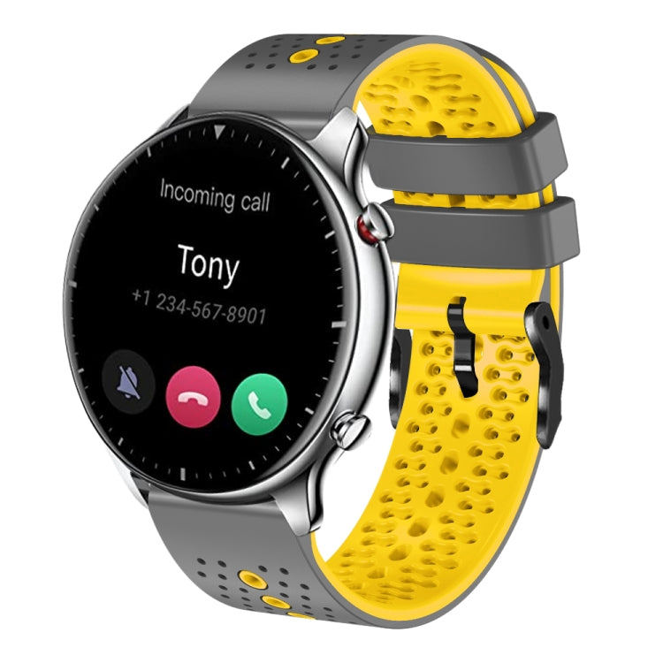 For Amazfit GTR 2 22mm Perforated Two-Color Silicone Watch Band