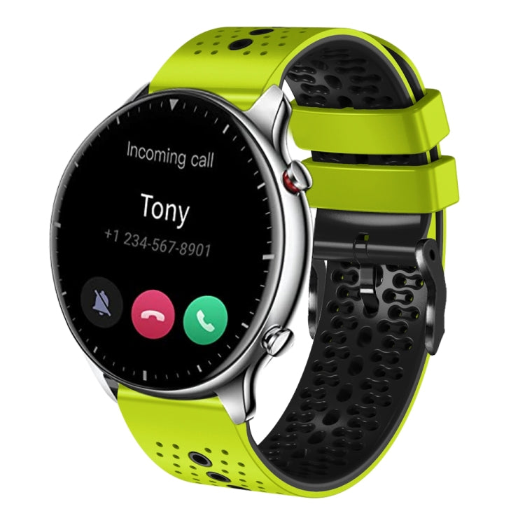 For Amazfit GTR 2 22mm Perforated Two-Color Silicone Watch Band