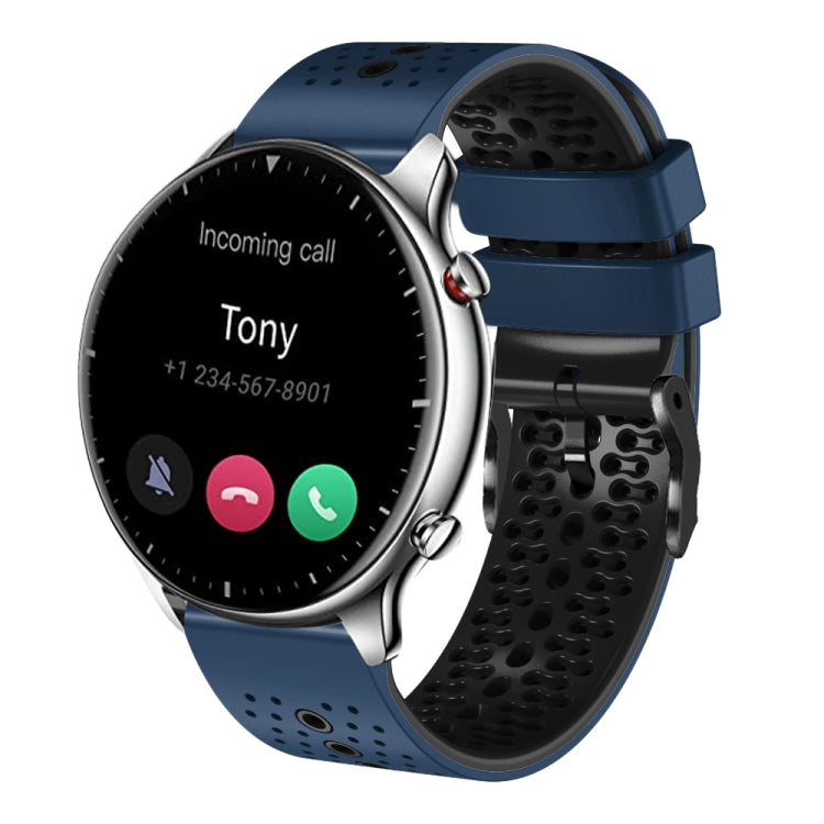 For Amazfit GTR 2 22mm Perforated Two-Color Silicone Watch Band