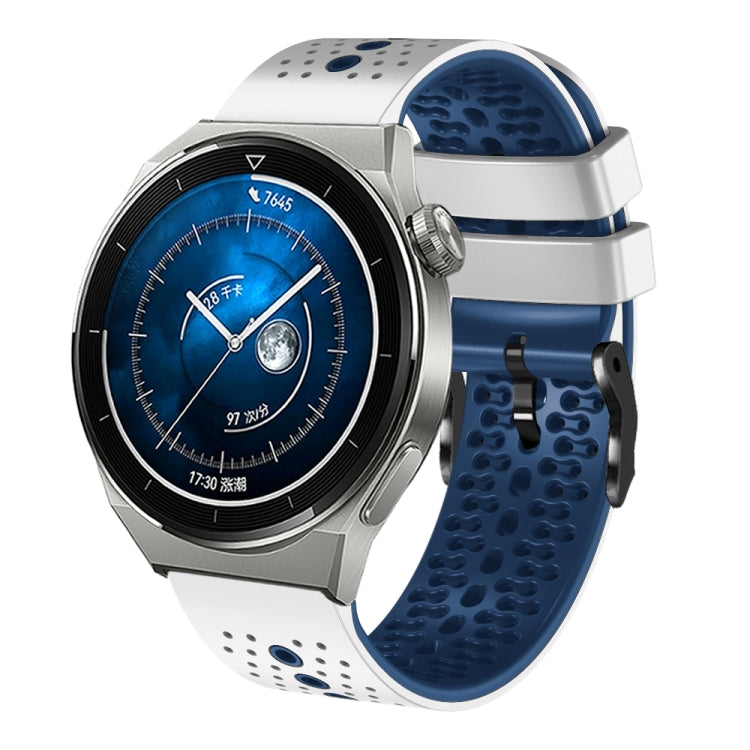 For Huawei Watch GT3 Pro 46mm 22mm Perforated Two-Color Silicone Watch Band