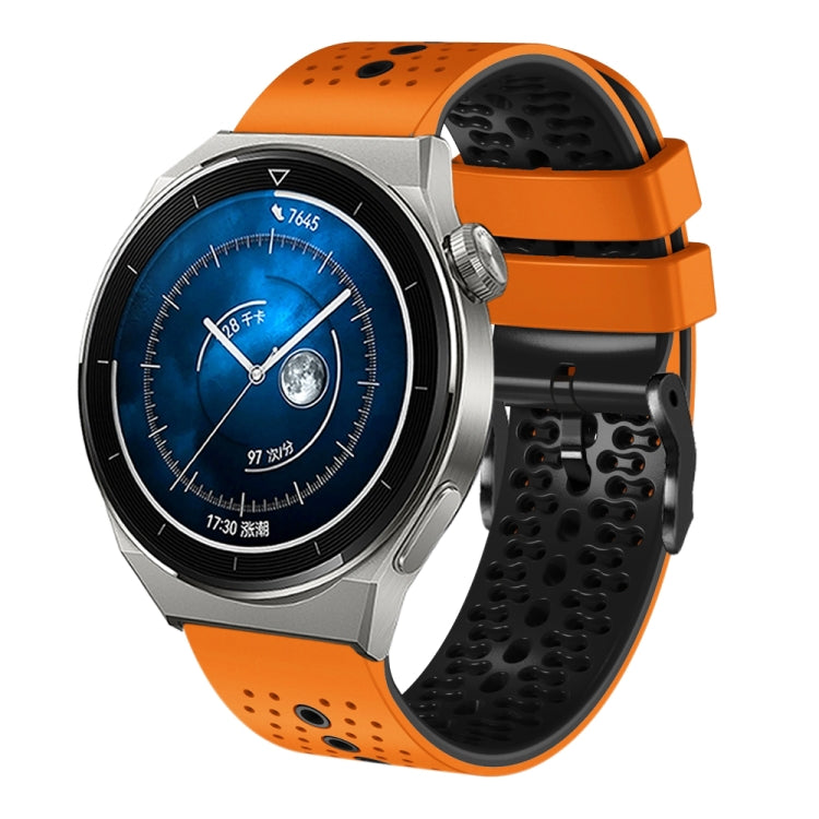 For Huawei Watch GT3 Pro 46mm 22mm Perforated Two-Color Silicone Watch Band