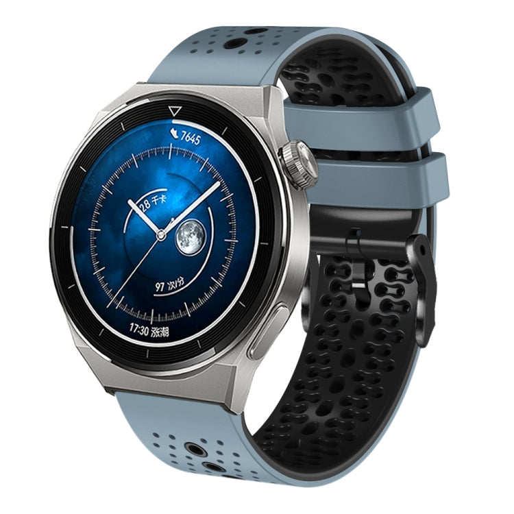 For Huawei Watch GT3 Pro 46mm 22mm Perforated Two-Color Silicone Watch Band