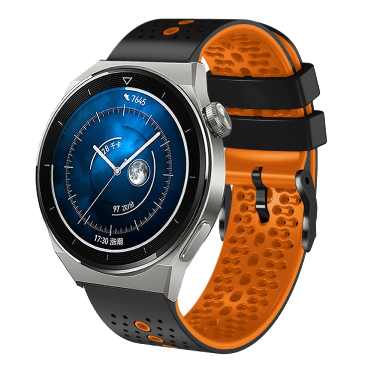 For Huawei Watch GT3 Pro 46mm 22mm Perforated Two-Color Silicone Watch Band