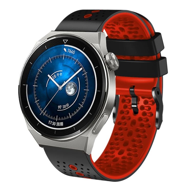 For Huawei Watch GT3 Pro 46mm 22mm Perforated Two-Color Silicone Watch Band