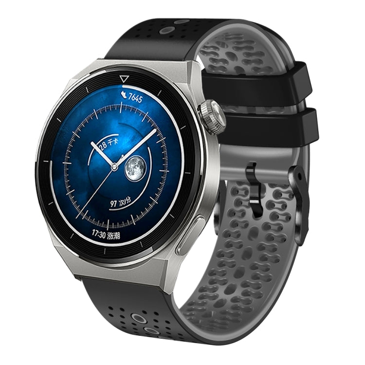 For Huawei Watch GT3 Pro 46mm 22mm Perforated Two-Color Silicone Watch Band