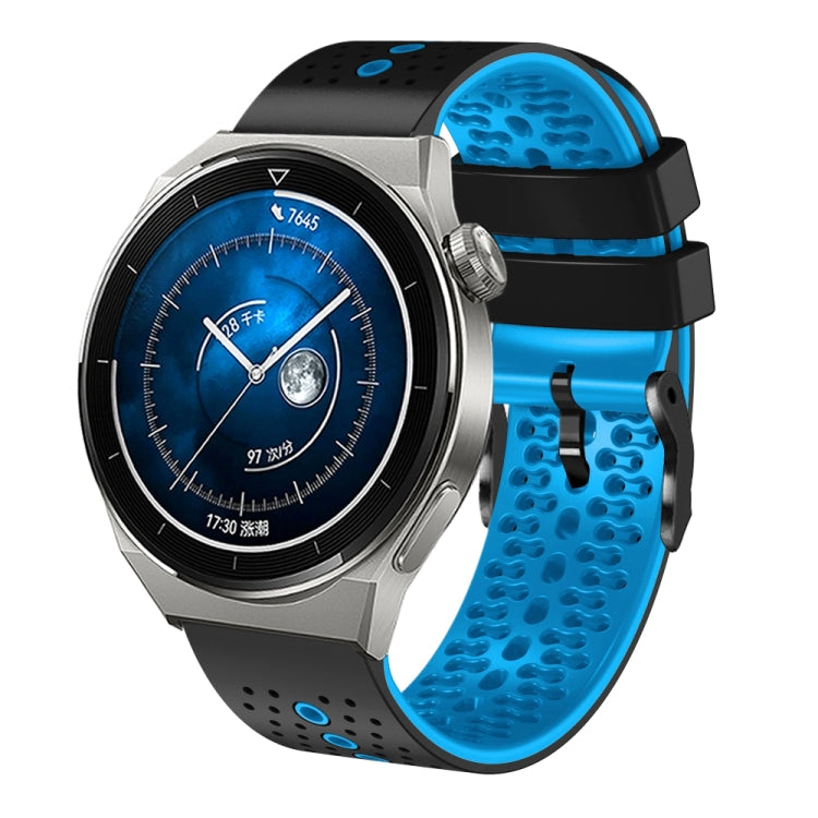 For Huawei Watch GT3 Pro 46mm 22mm Perforated Two-Color Silicone Watch Band