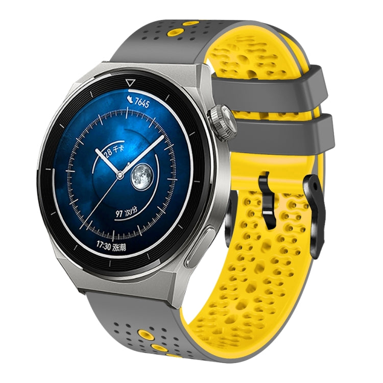 For Huawei Watch GT3 Pro 46mm 22mm Perforated Two-Color Silicone Watch Band