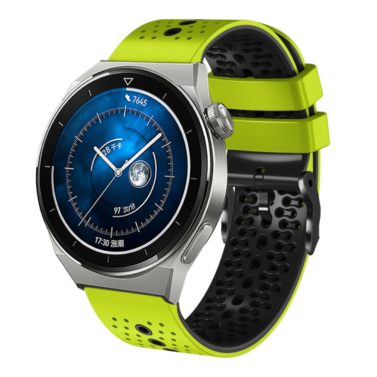 For Huawei Watch GT3 Pro 46mm 22mm Perforated Two-Color Silicone Watch Band