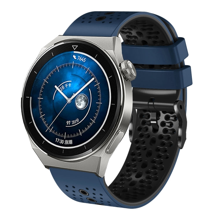 For Huawei Watch GT3 Pro 46mm 22mm Perforated Two-Color Silicone Watch Band