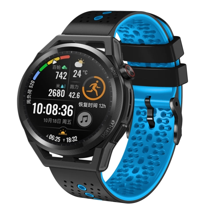 For Huawei Watch GT Runner 22mm Perforated Two-Color Silicone Watch Band