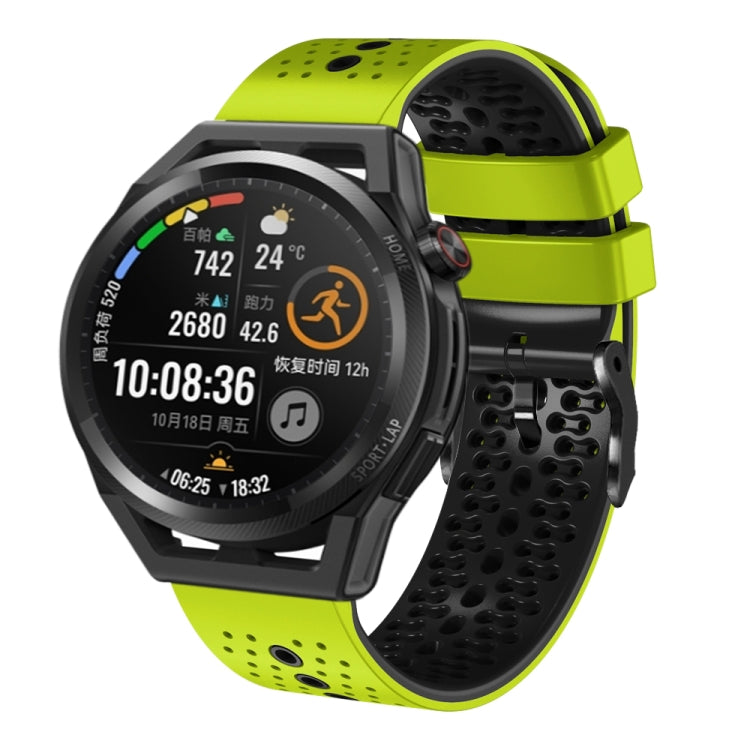 For Huawei Watch GT Runner 22mm Perforated Two-Color Silicone Watch Band