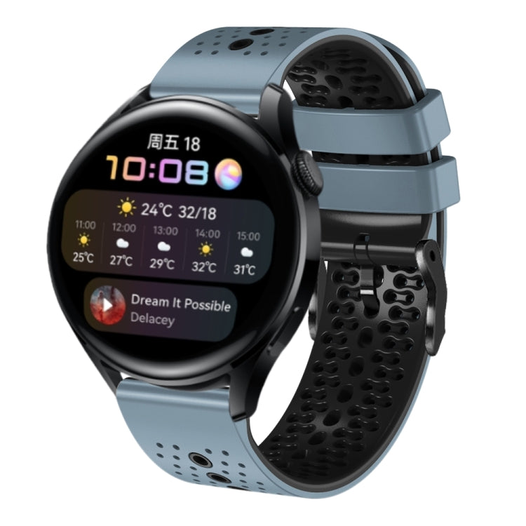 For Huawei Watch 3 22mm Perforated Two-Color Silicone Watch Band
