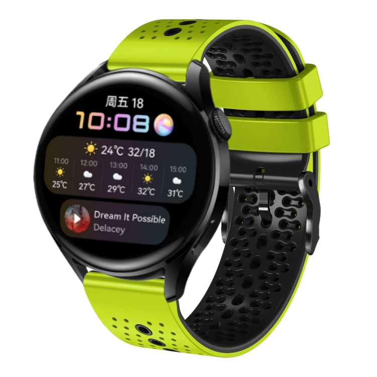 For Huawei Watch 3 22mm Perforated Two-Color Silicone Watch Band