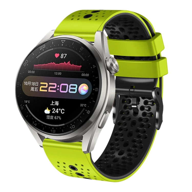 For Huawei Watch 3 Pro 22mm Perforated Two-Color Silicone Watch Band