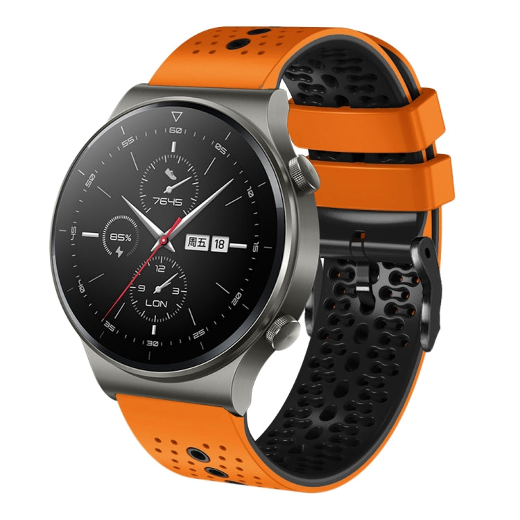 For Huawei GT2 Pro 22mm Perforated Two-Color Silicone Watch Band