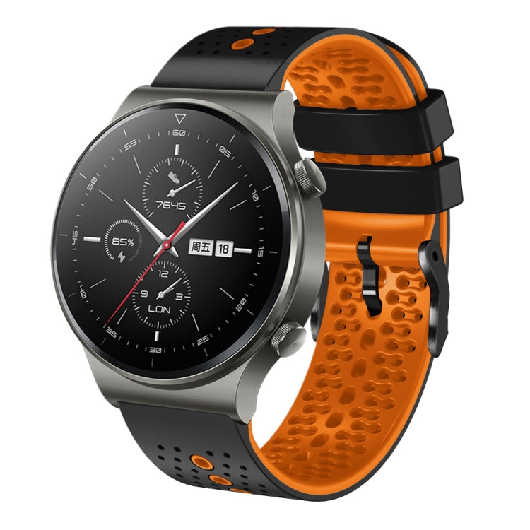 For Huawei GT2 Pro 22mm Perforated Two-Color Silicone Watch Band