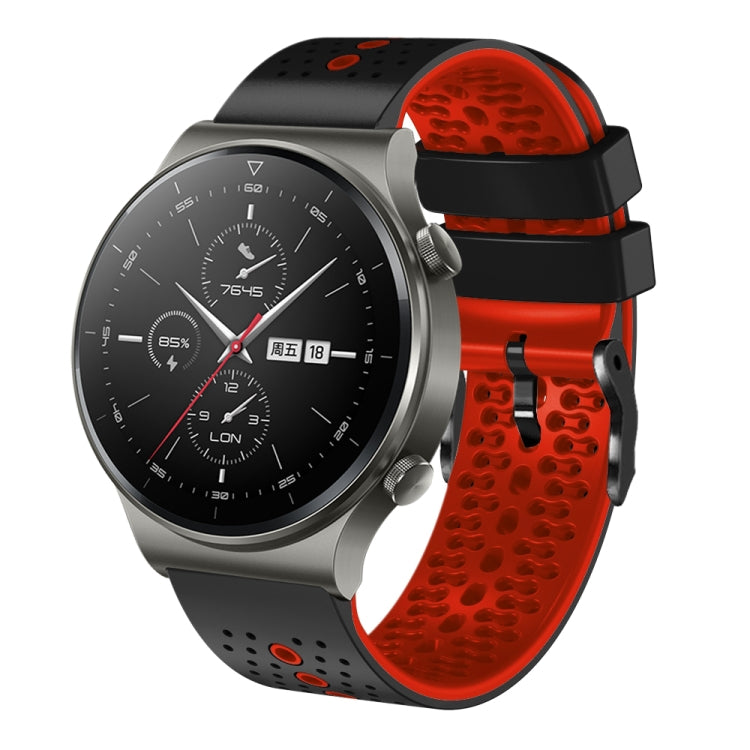 For Huawei GT2 Pro 22mm Perforated Two-Color Silicone Watch Band