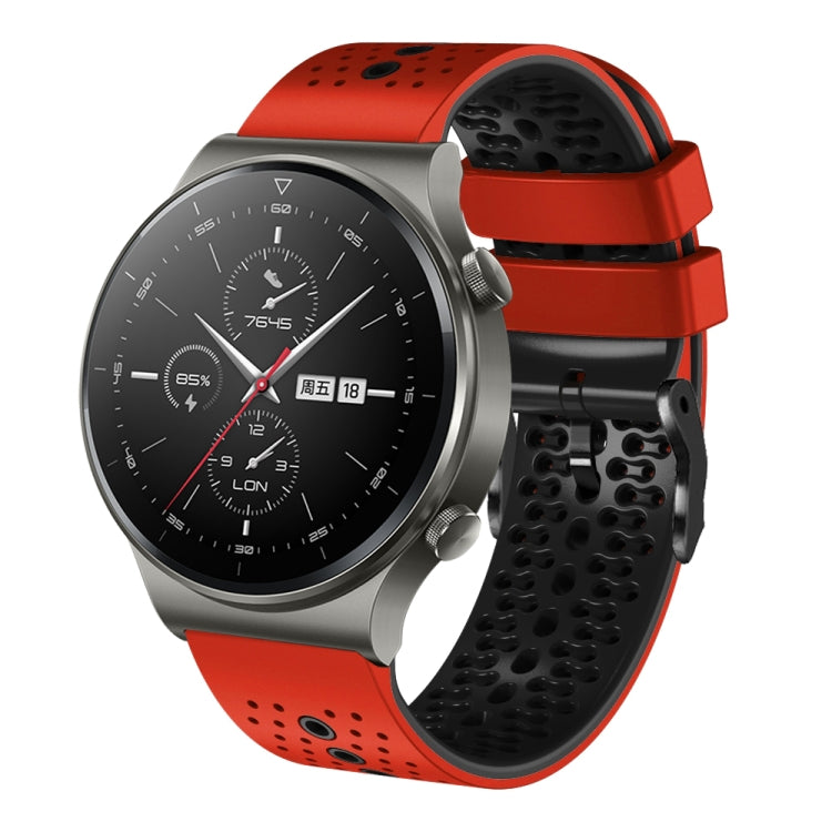 For Huawei GT2 Pro 22mm Perforated Two-Color Silicone Watch Band