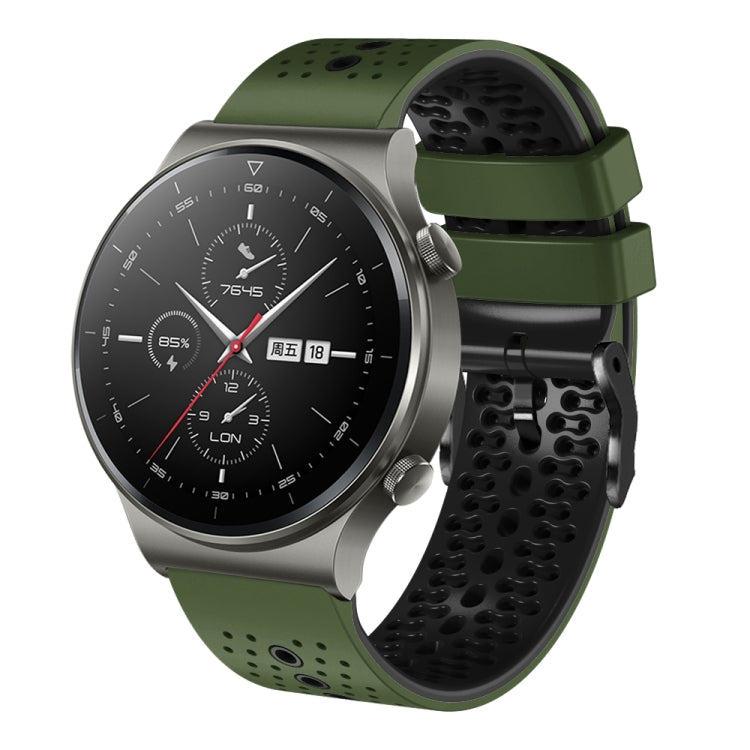 For Huawei GT2 Pro 22mm Perforated Two-Color Silicone Watch Band