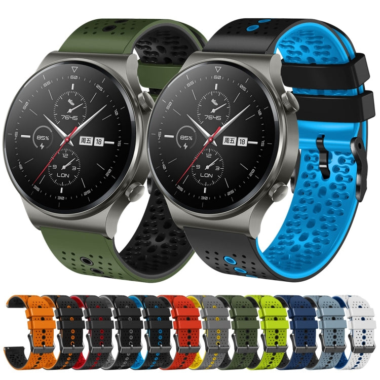 For Huawei GT2 Pro 22mm Perforated Two-Color Silicone Watch Band