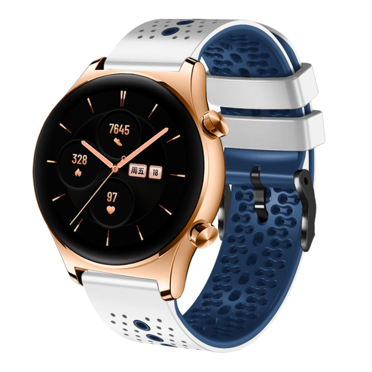 For Honor Watch GS 3 22mm Perforated Two-Color Silicone Watch Band