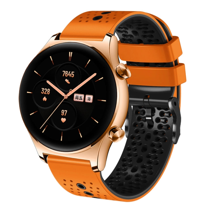 For Honor Watch GS 3 22mm Perforated Two-Color Silicone Watch Band