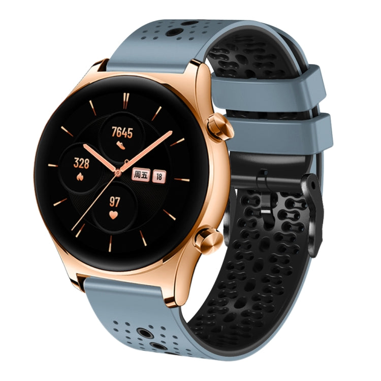 For Honor Watch GS 3 22mm Perforated Two-Color Silicone Watch Band