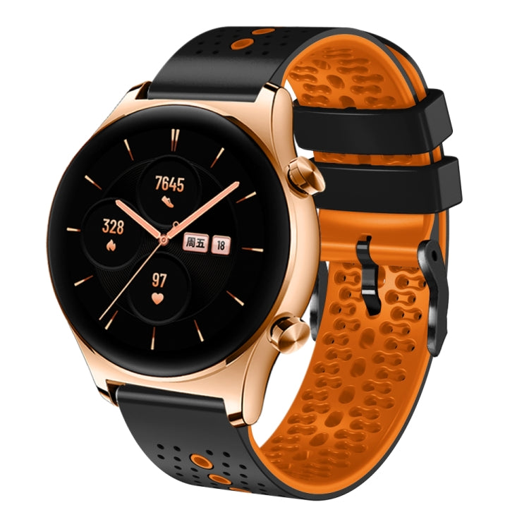 For Honor Watch GS 3 22mm Perforated Two-Color Silicone Watch Band
