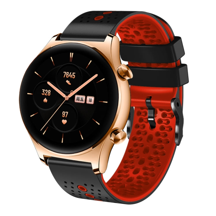 For Honor Watch GS 3 22mm Perforated Two-Color Silicone Watch Band