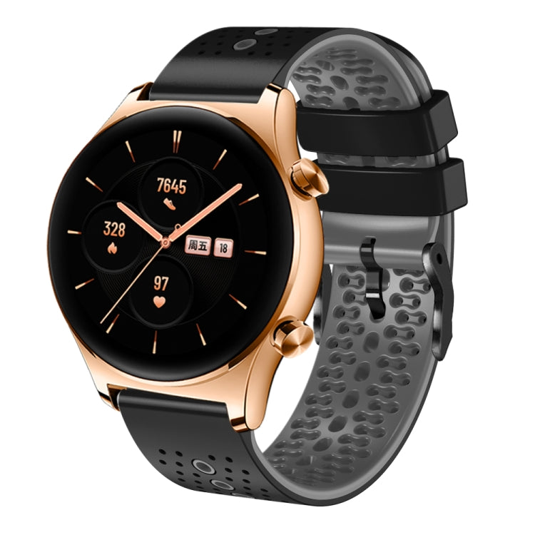 For Honor Watch GS 3 22mm Perforated Two-Color Silicone Watch Band