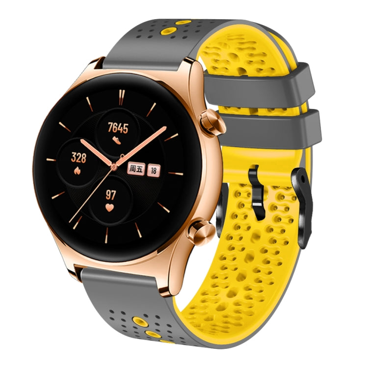For Honor Watch GS 3 22mm Perforated Two-Color Silicone Watch Band